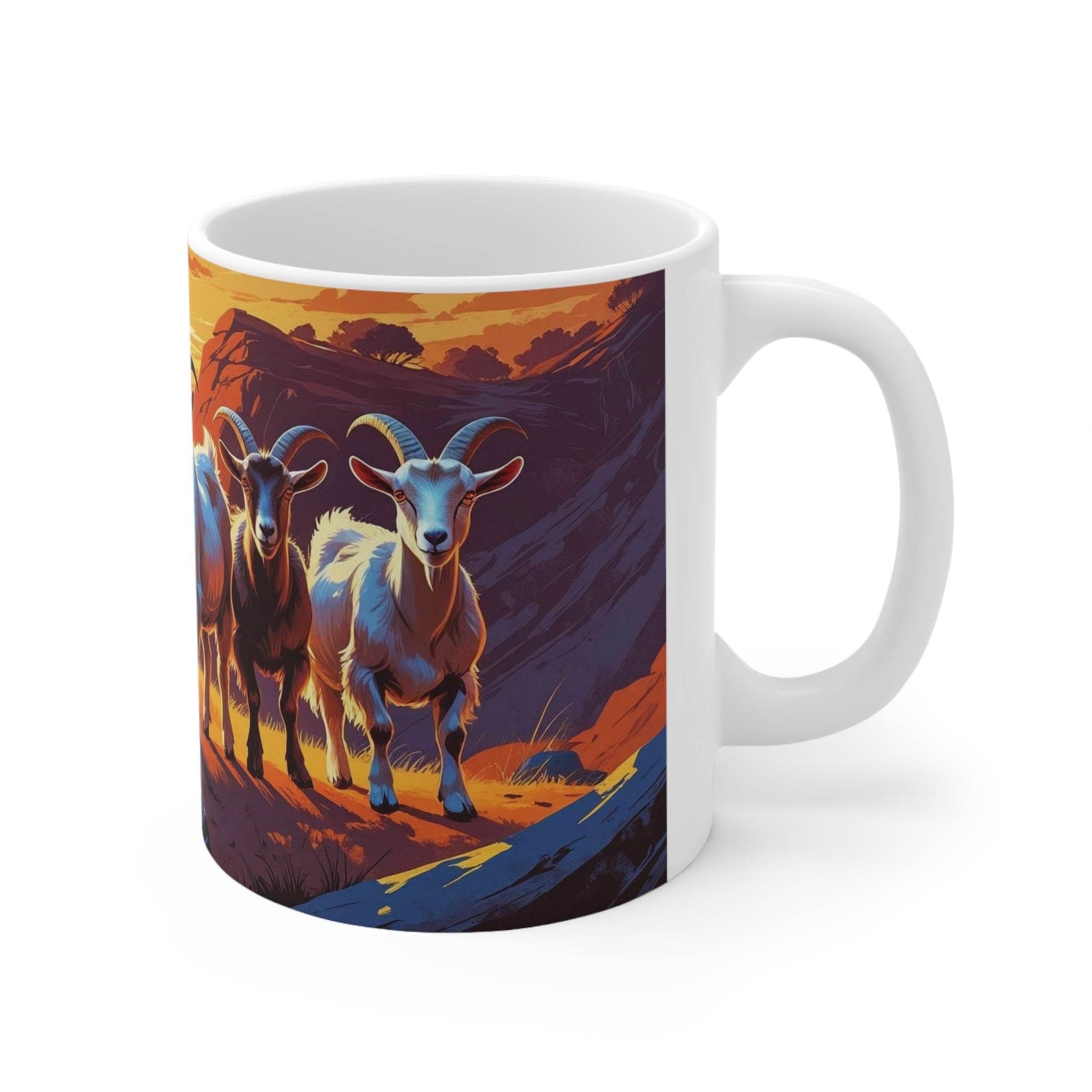 Mug Goats in the Mountains Ceramic Coffee Cup - A Pretty Print