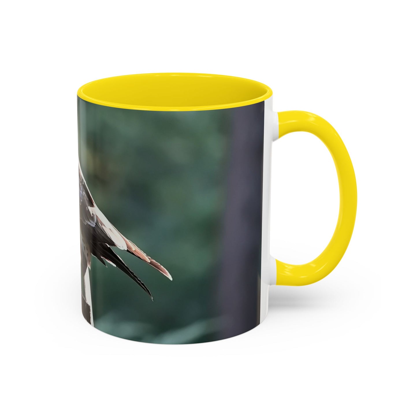 Premium Wildlife Kaffeebecher 325ml mit gelber Innenseite und Henkel.