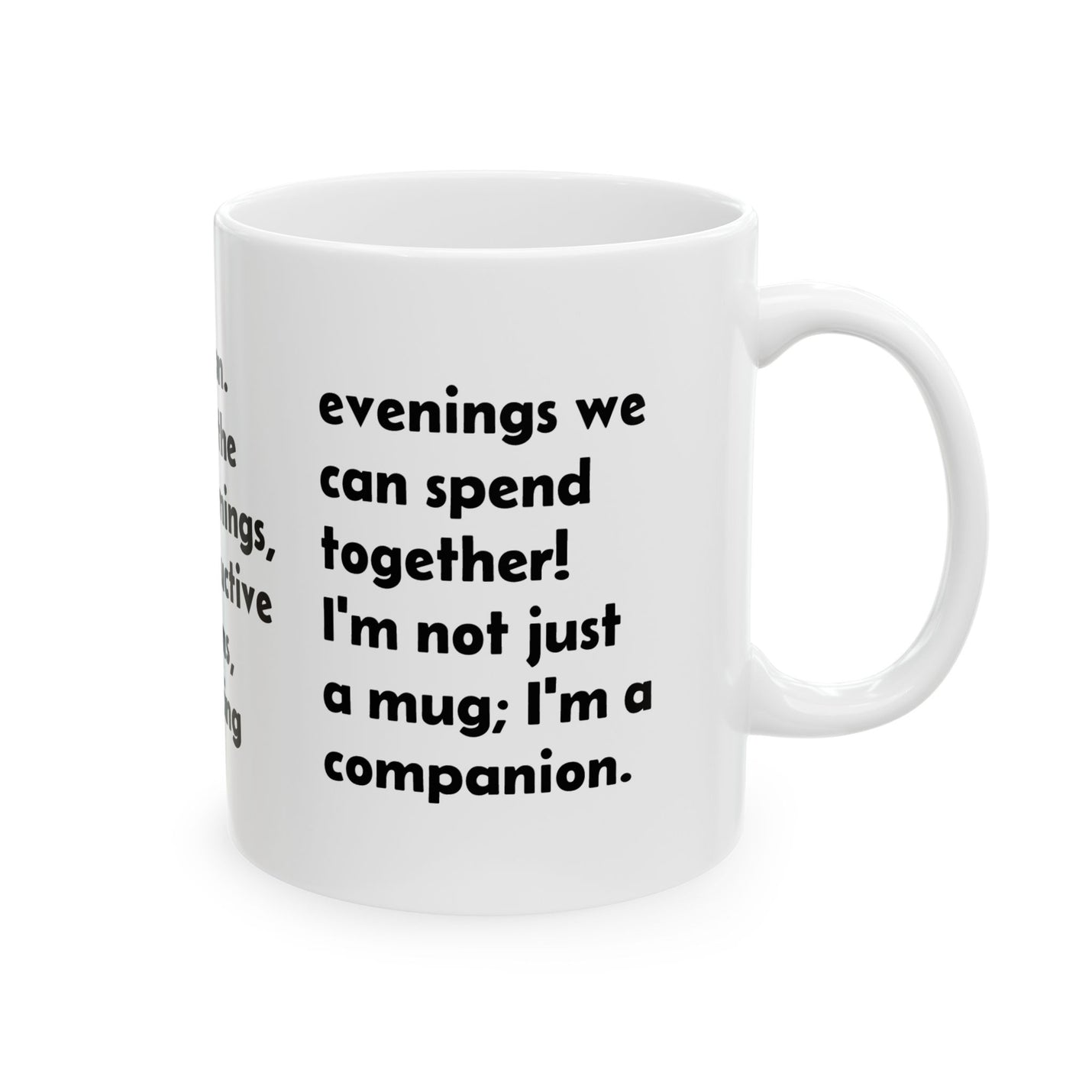 Glossy 11oz Inspirational Quote Ceramic Coffee Mug — 'I Offer a Lasting Connection' near a sunlit room window for slow rituals.