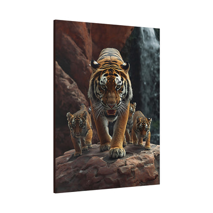 Tiger Family Canvas Print - Stretched Matte Wall Art