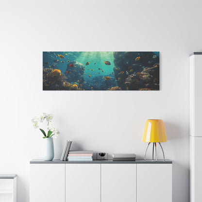 Underwater Reef Panorama Canvas - Tropical Fish Ocean Wall Art