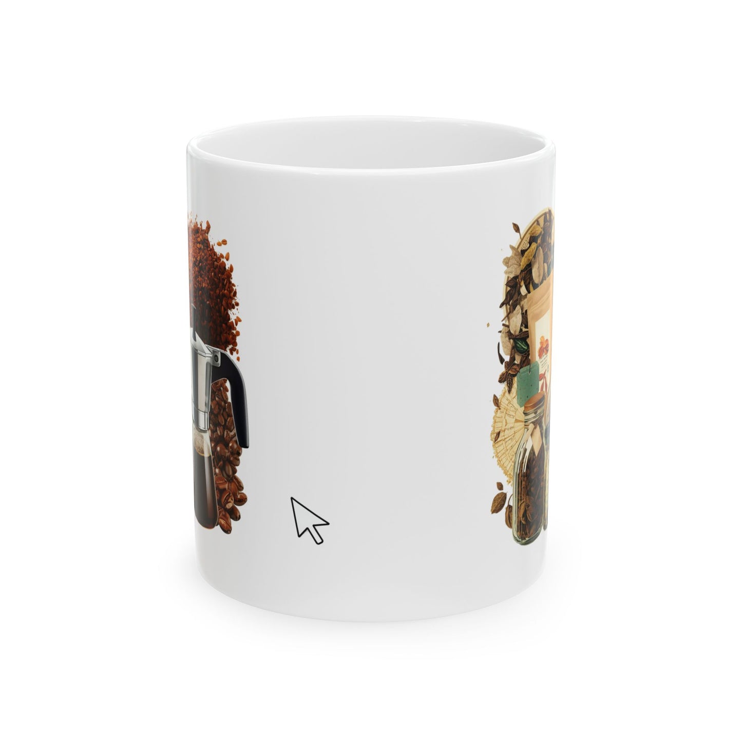 "Click Here for a Free Refill" Ceramic Coffee Mug — 11oz & 15oz