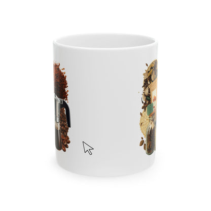 "Click Here for a Free Refill" Ceramic Coffee Mug — 11oz & 15oz