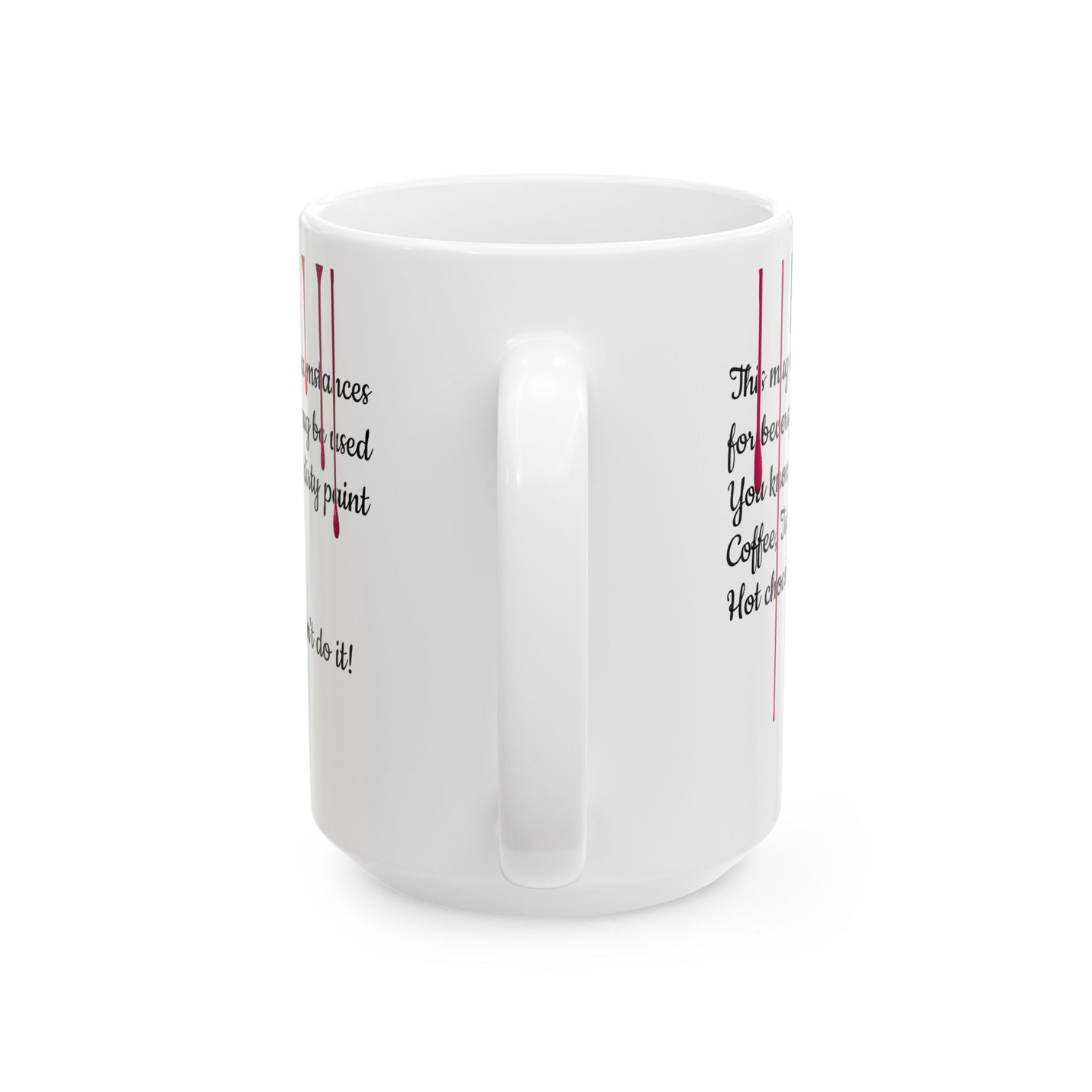 Durable 15oz Paint Drips Mug, Ceramic Coffee Cup on a cozy desk workspace tray ready for hot cocoa or tea.