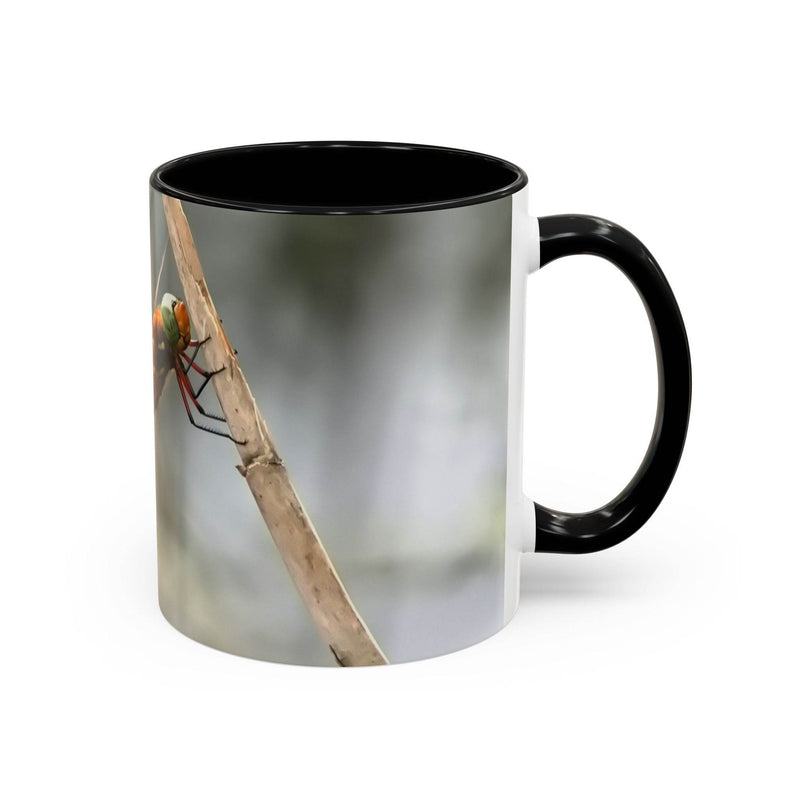 Mug - Pretty Dragonfly Design, White Ceramic