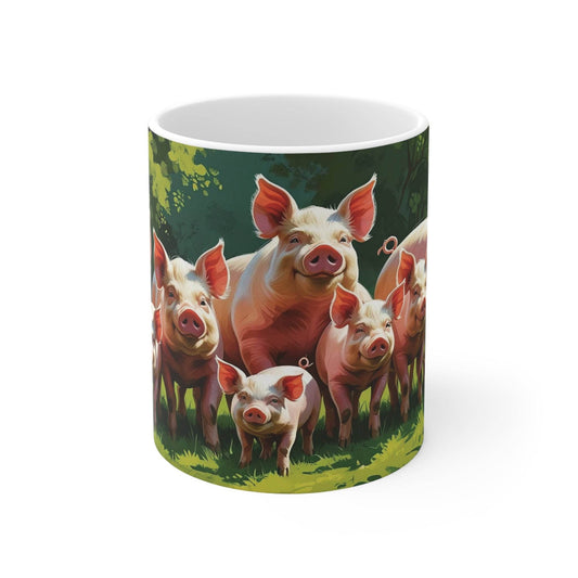 Coffee Cups - Cute Pigs Design - A Pretty Print