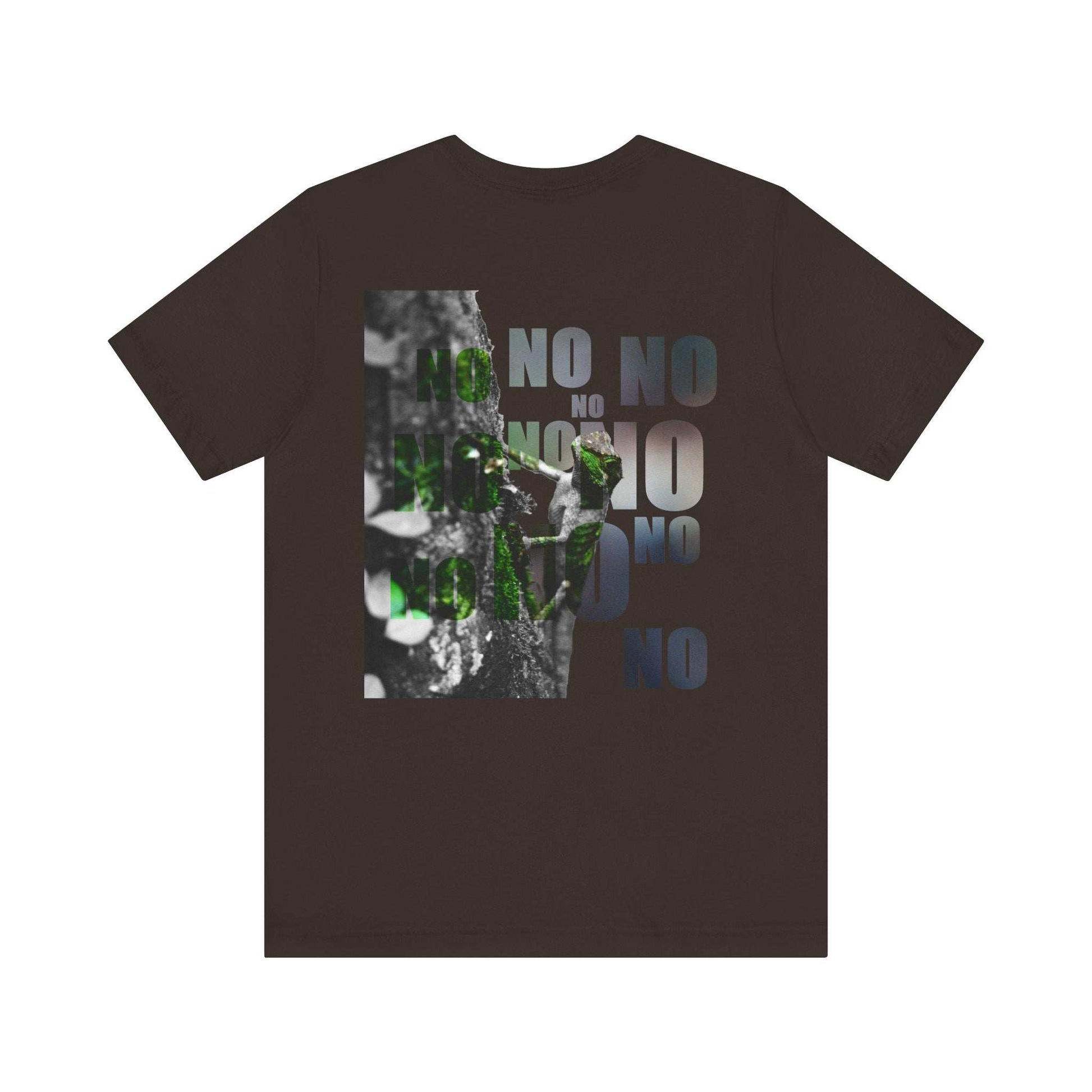 Unisex Tee with "Yes and No" Graphic, Nature Print, Gender Neutral, Earthy Design.