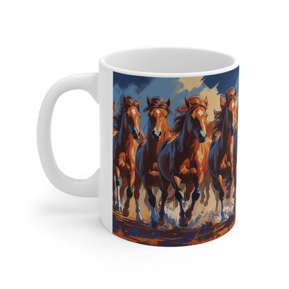 Mug - Beautiful Running Horses Ceramic Coffee Cup - A Pretty Print
