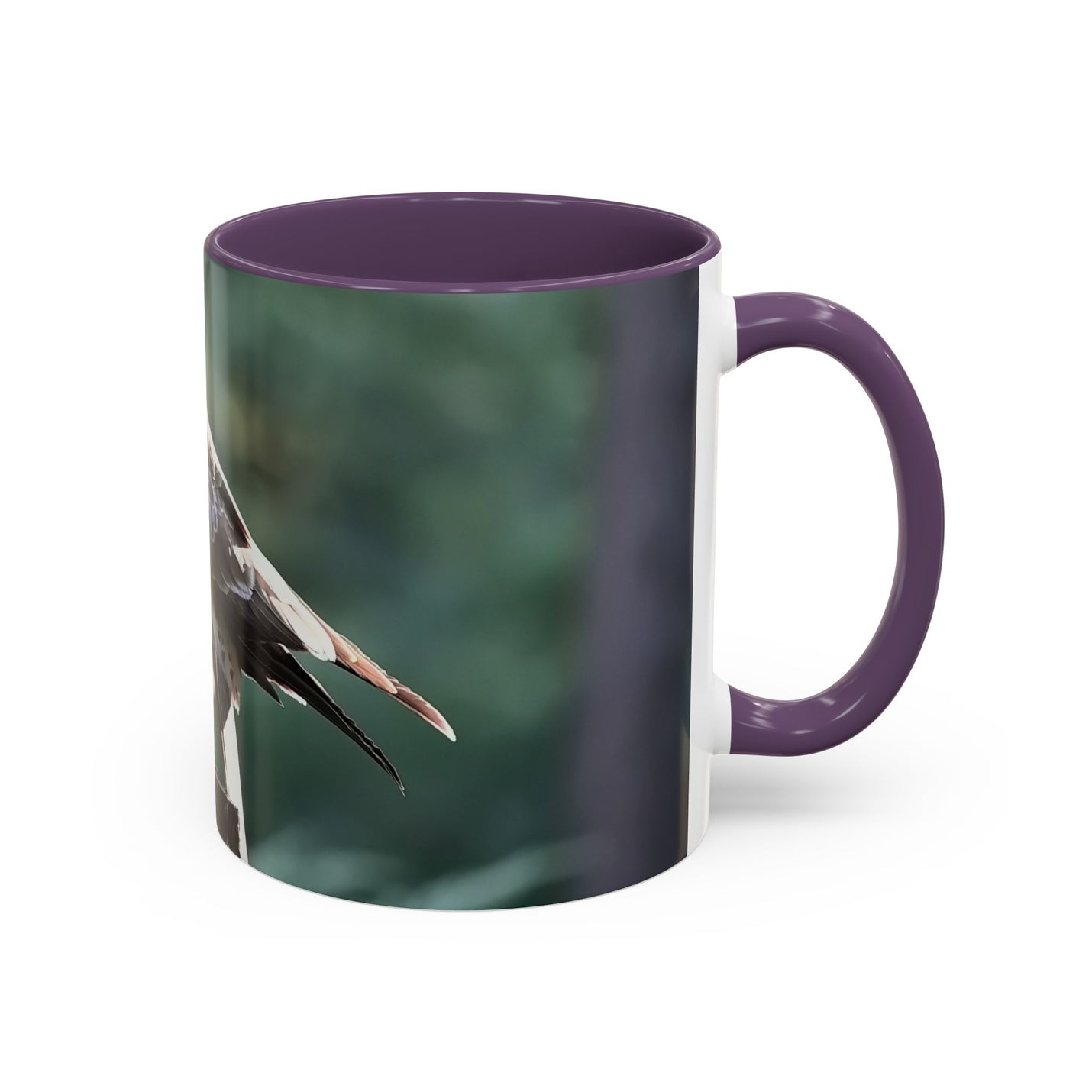 Premium Wildlife Kaffeebecher 325ml mit lila Innenseite und Henkel.