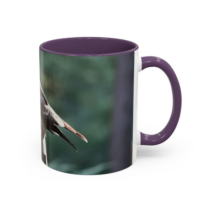 Premium Wildlife Kaffeebecher 325ml mit lila Innenseite und Henkel.