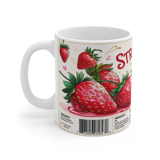 Mug - Sweet Strawberry Jam Design Coffee Cup - A Pretty Print