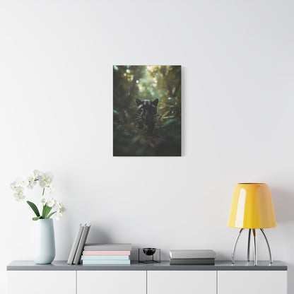 Black Panther Canvas Wall Art — Majestic Jungle Cat Stretched Matte Canvas
