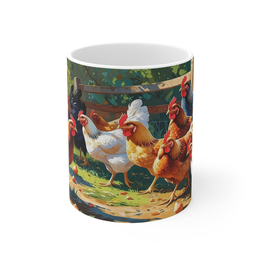 Chicken Mug - Ceramic Coffee Cup - A Pretty Print