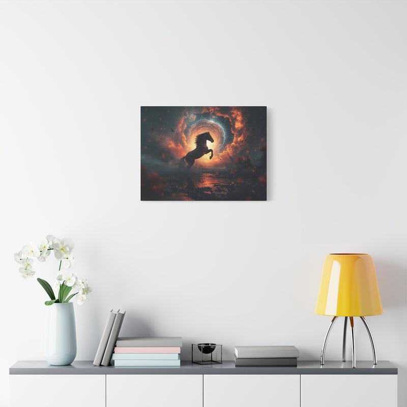 Mystic Stallion Canvas Wall Art - Horse Sunset Fantasy