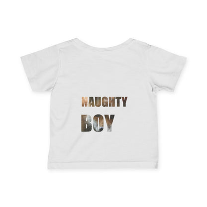 Peuter T-shirt cute boy naughty boy, baby T-shirt, baby shirt, kindertop, grappige peuterkleding met tekstontwerp