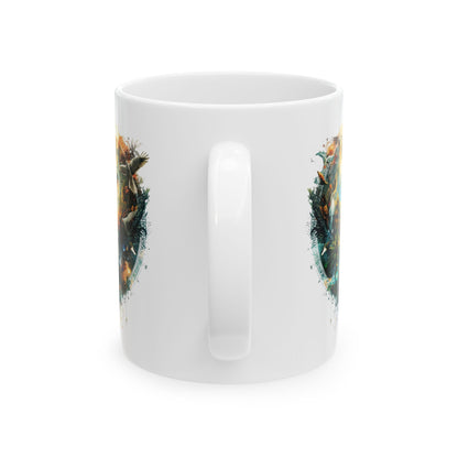 Adventure Landscape Ceramic Mug — Fantasy Nature Compass Design (11oz, 15oz)