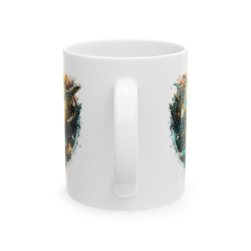 Adventure Landscape Ceramic Mug — Fantasy Nature Compass Design (11oz, 15oz)