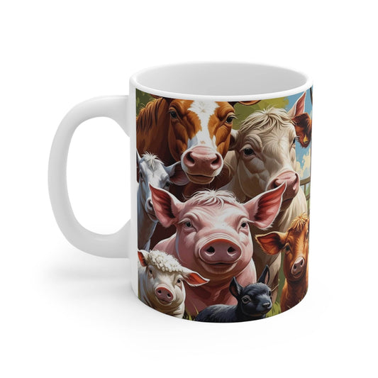 Coffee Cups - Curious Farm Animals Design - A Pretty Print