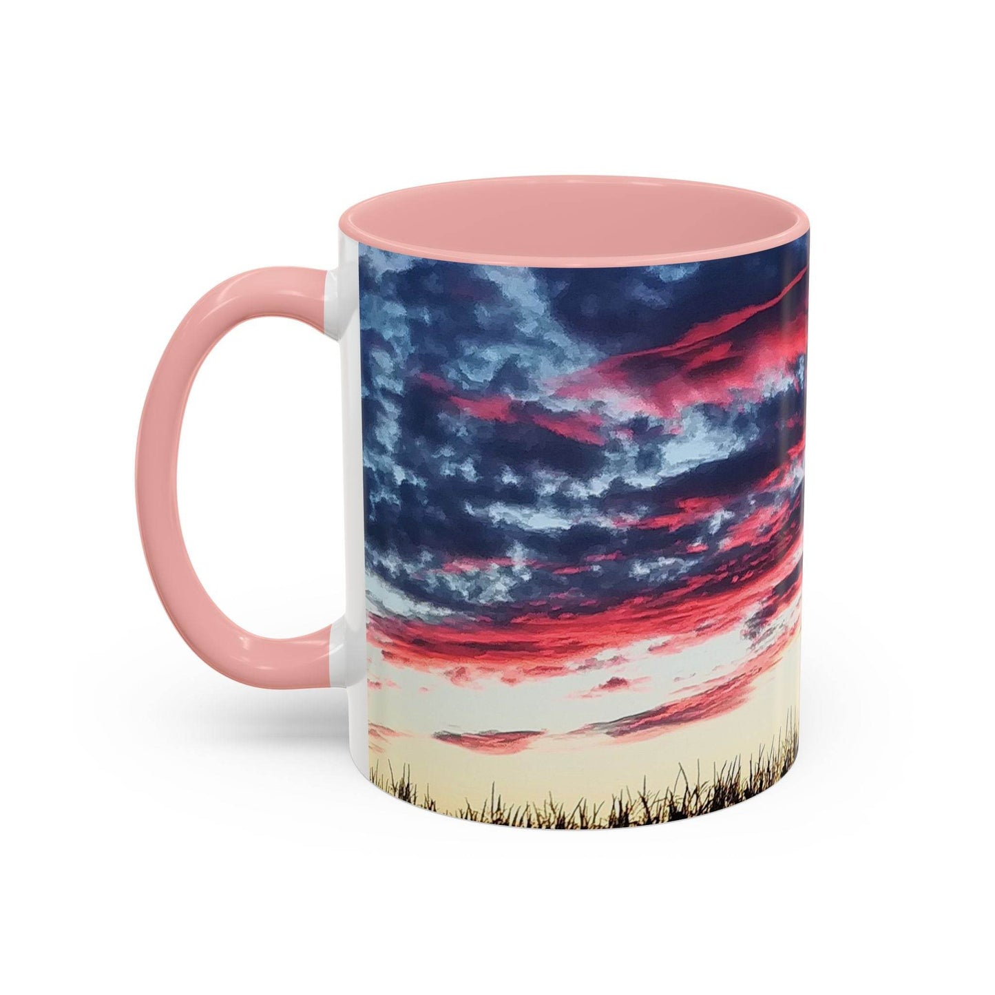 Sunset Accent Coffee Mug - Artistic Drinkware for Nature Lovers, Home Office Decor, Gifts for Coffee Lovers, Birthday, Relaxation