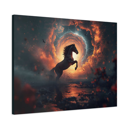 Mystic Stallion Canvas Wall Art - Horse Sunset Fantasy