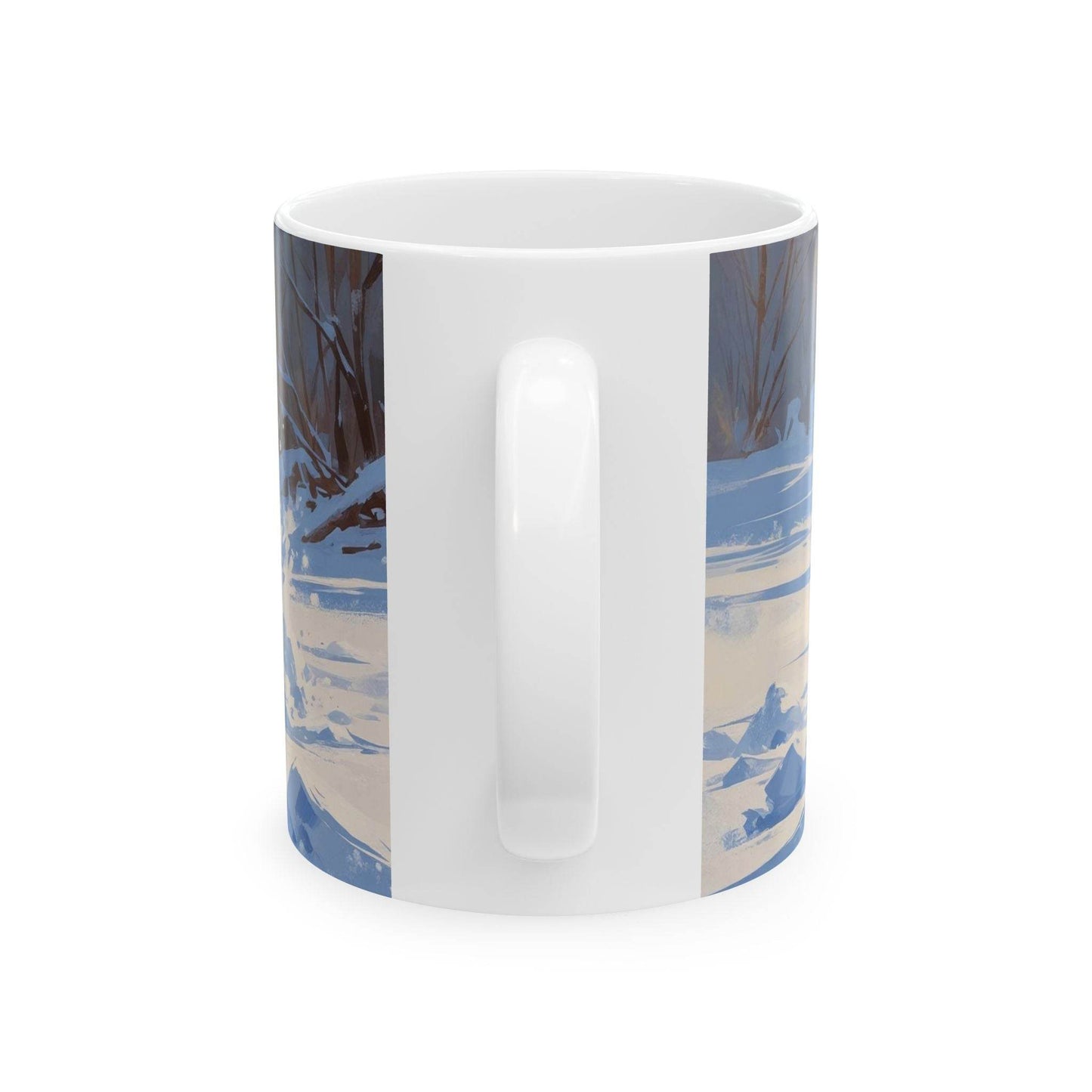 Mug - Dog Playing in the Snow Ceramic Coffee Cup - A Pretty Print