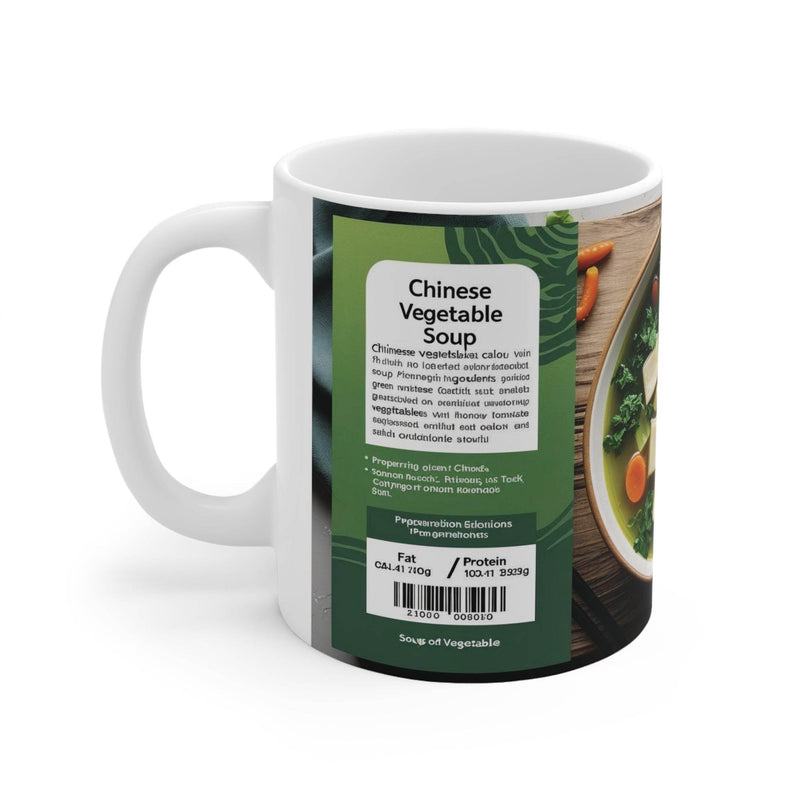 Farbenfroher 325ml Keramik-Becher mit einzigartigem chinesischen Gemüsesuppen-Design für eine fantasievolle Morgenroutine.