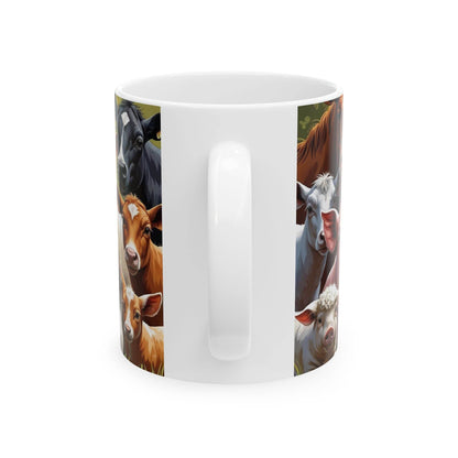 Coffee Cups - Curious Farm Animals Design - A Pretty Print