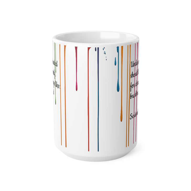 Robuster 440ml Keramik-Becher mit buntem Farbtropfenmuster, bringt eine kreative Atmosphäre in Ihre Kaffeepause.