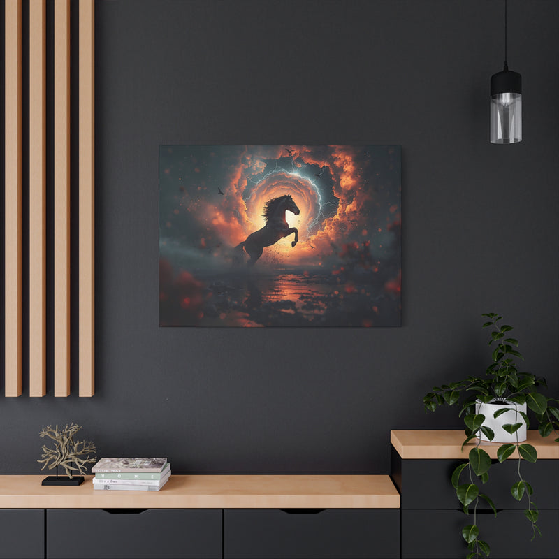 Mystic Stallion Canvas Wall Art - Horse Sunset Fantasy
