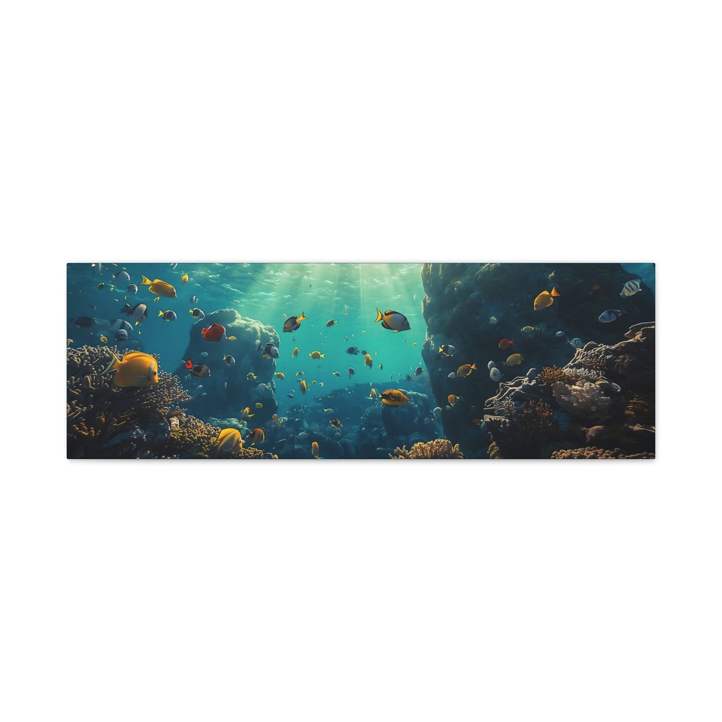 Underwater Reef Panorama Canvas - Tropical Fish Ocean Wall Art