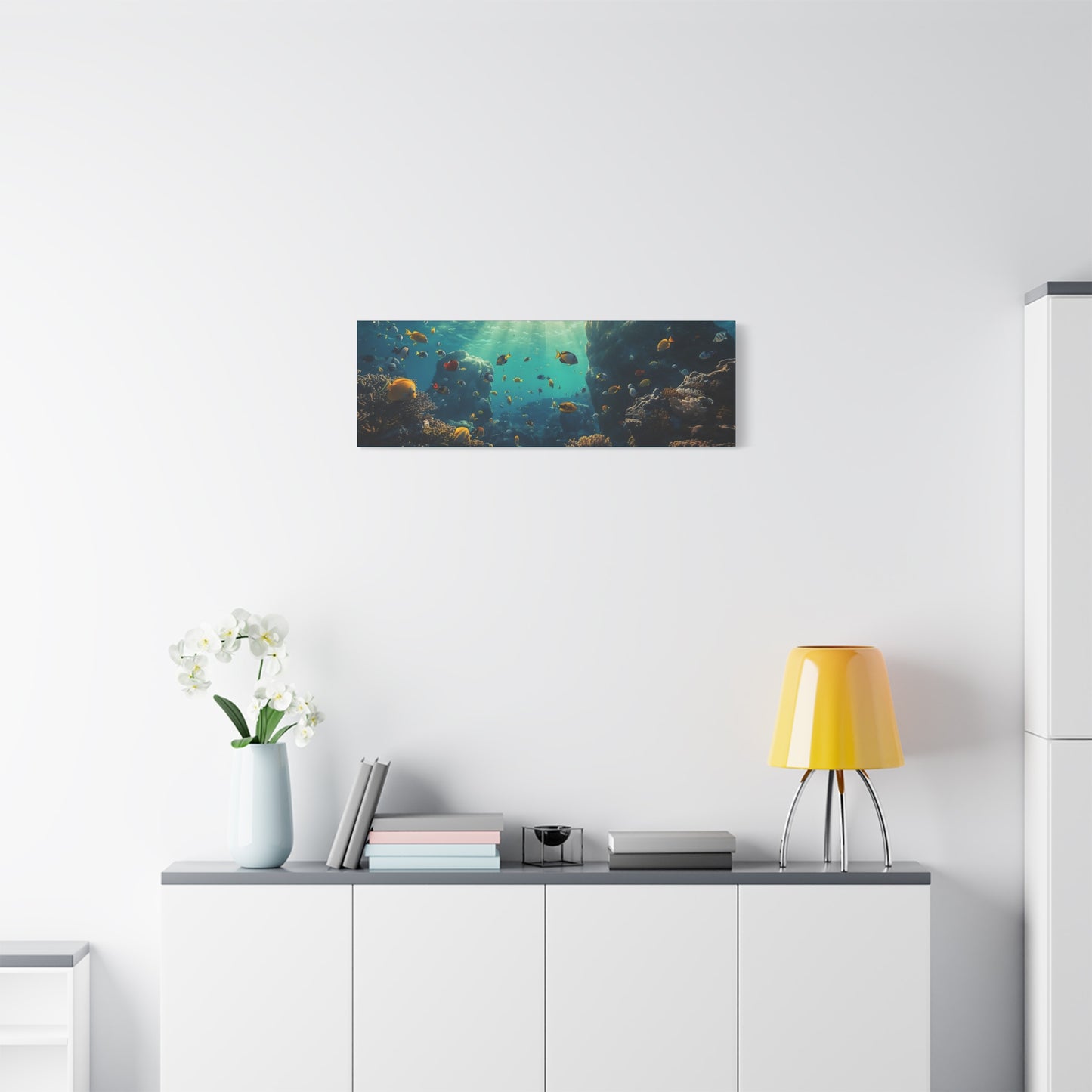 Underwater Reef Panorama Canvas - Tropical Fish Ocean Wall Art