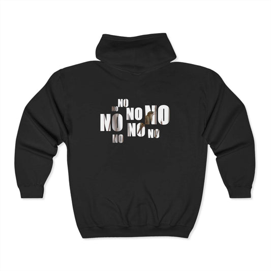 Unisex Heavy Blend™ Yes and No Print Full Zip Hooded Sweatshirt - A Pretty Print
