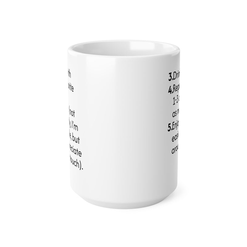 Langlebiger 440ml Keramik-Becher mit klarem Spruch und robustem C-förmigem Henkel, ideal für heißen Kaffee, Tee oder Kakao.