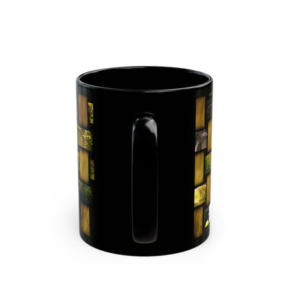Black Ceramic Mug — Woven nature photos (11oz, 15oz)