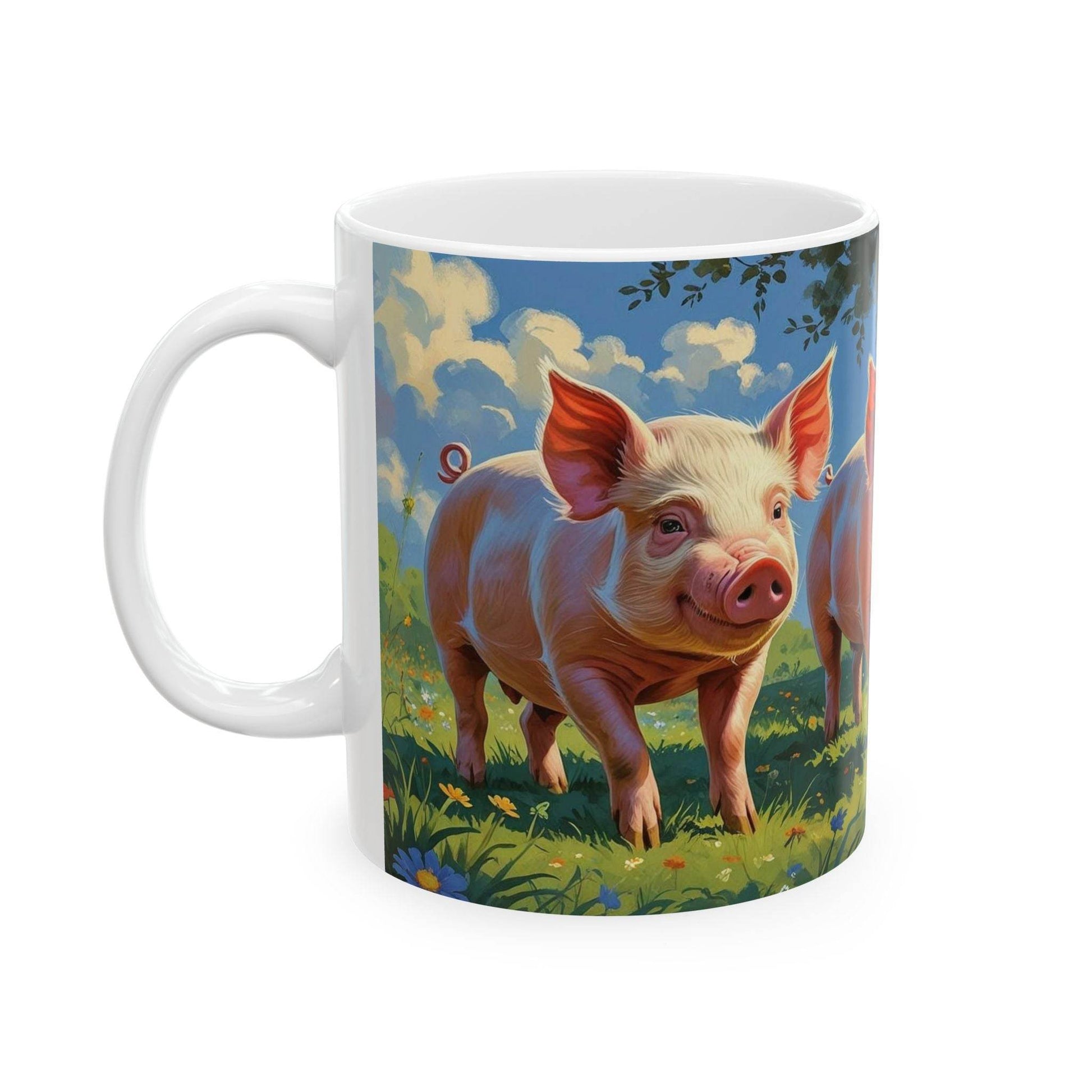 Pigs Mug - Ceramic Coffee Cup - A Pretty Print