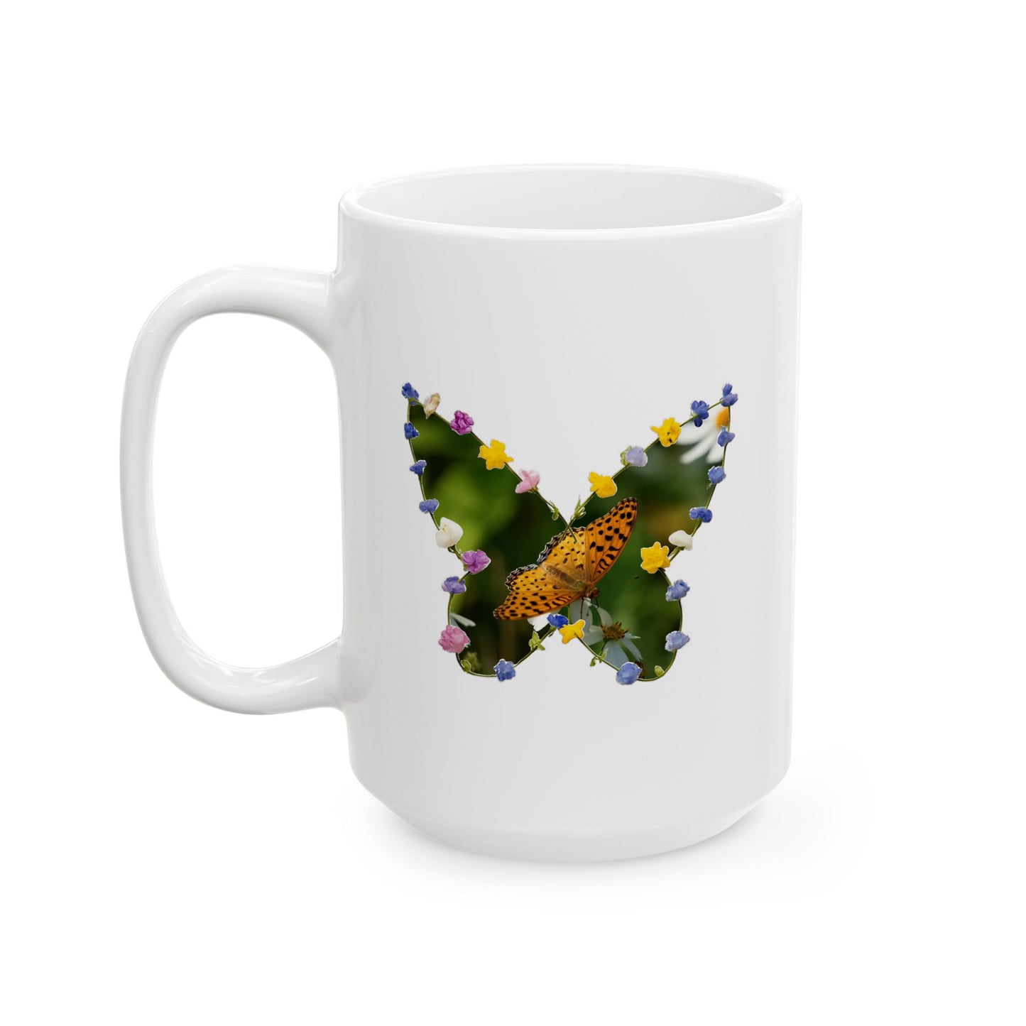 Butterfly Floral Ceramic Coffee Mug — 11oz & 15oz