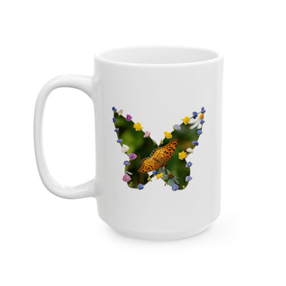 Butterfly Floral Ceramic Coffee Mug — 11oz & 15oz