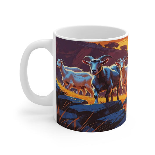 Mug Goats in the Mountains Ceramic Coffee Cup - A Pretty Print
