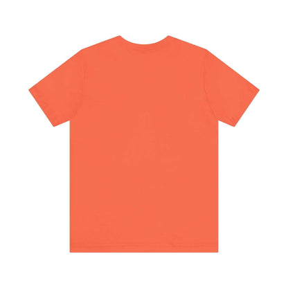 Unisex coral tee with 'I Be-leaf In Nature' motif, eco-friendly fashion.