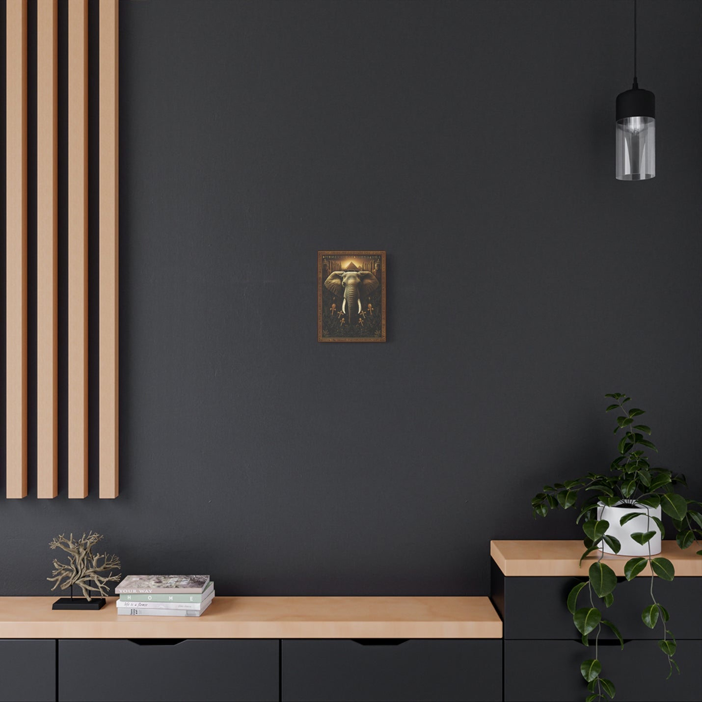 Globally inspired 9″ x 12″ | 22.86 cm x 30.48 cm ancient symbol wall art on 1.25″ | 3.18 cm deep matte canvas.