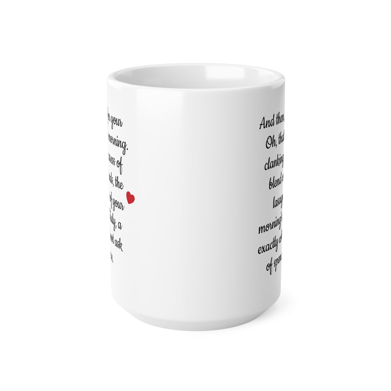 Eleganter 440ml Kaffeebecher mit handgeschriebenem Motiv, ein herzerwärmendes Geschenk für gemütliche Stunden und Teepausen.