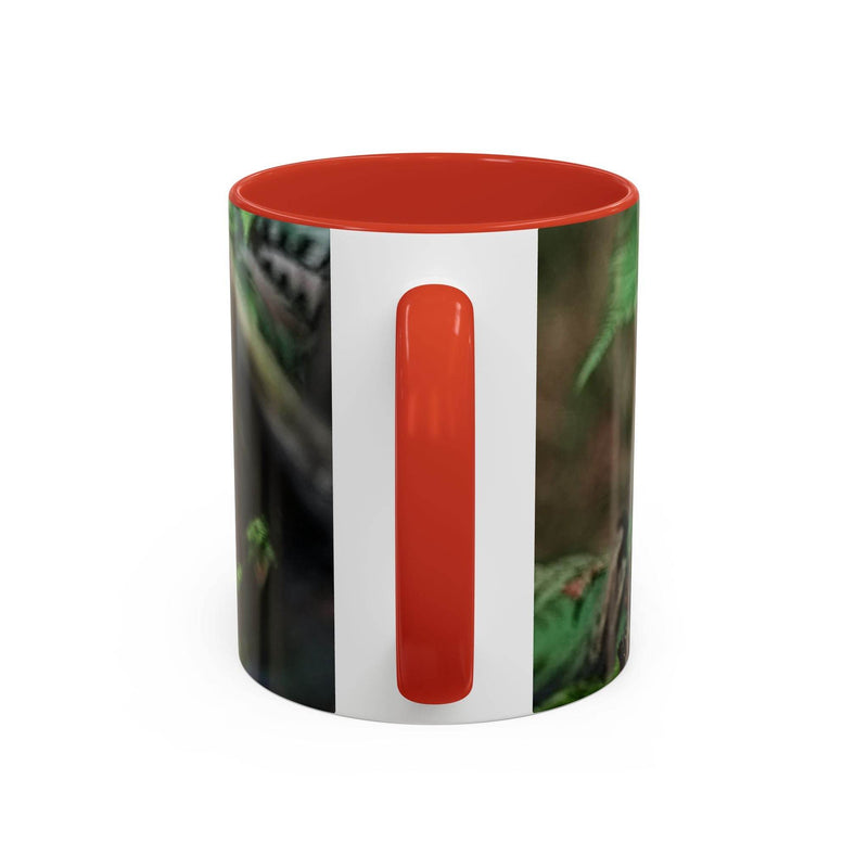 Nature inspired colorful jay 11oz mug featuring a red inner rim.