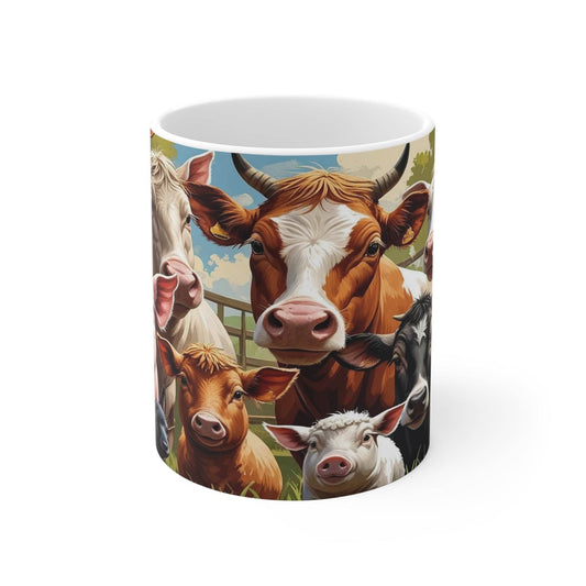 Coffee Cups - Curious Farm Animals Design - A Pretty Print