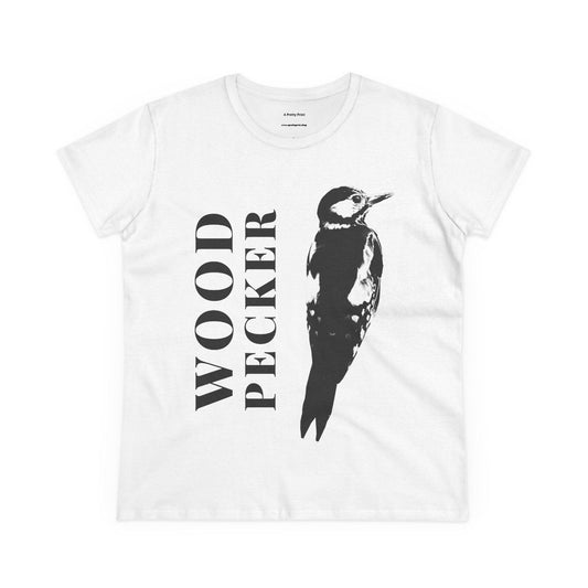 Woodpecker Graphic Tee, Nature Lover Shirt, Casual Women's Shirt, Birdwatching - A Pretty Print