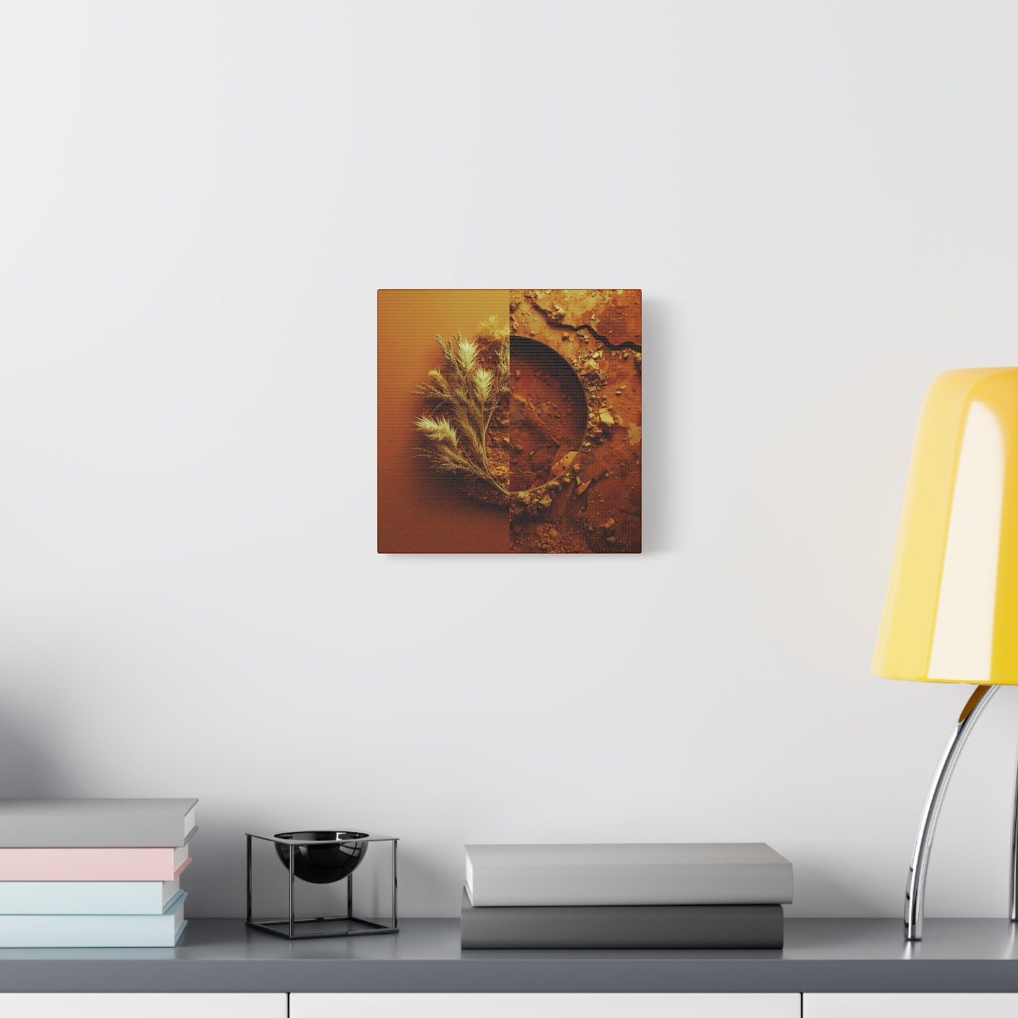 Premium 10″ x 10″ | 25.40 cm x 25.40 cm Leinwanddruck in Erdtönen mit 1.25″ | 3.18 cm Rahmenprofil.