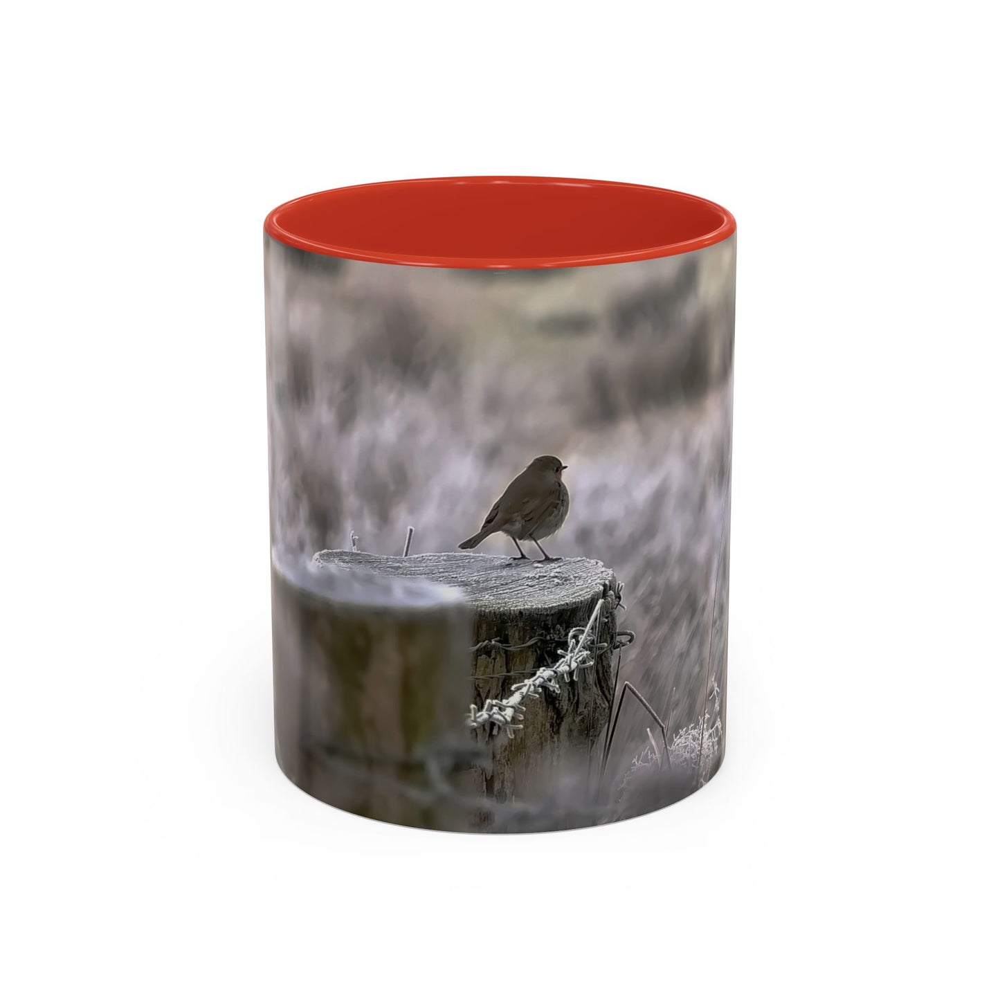 Rustic Robin Accent Coffee Mug — Nature Bird Photography
