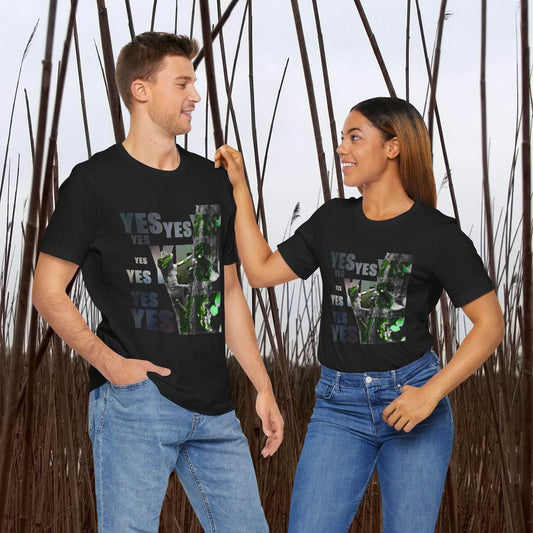 Diploderma Nature Print Unisex Tee, Yes and No Graphic Shirt, Men's Women's Summer Top, Gender Neutral T-shirt, Environmental Print Shirt, Earthy - A Pretty Print