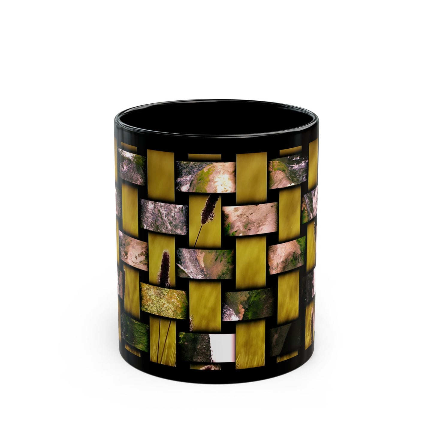 Black Ceramic Mug — Woven nature photos