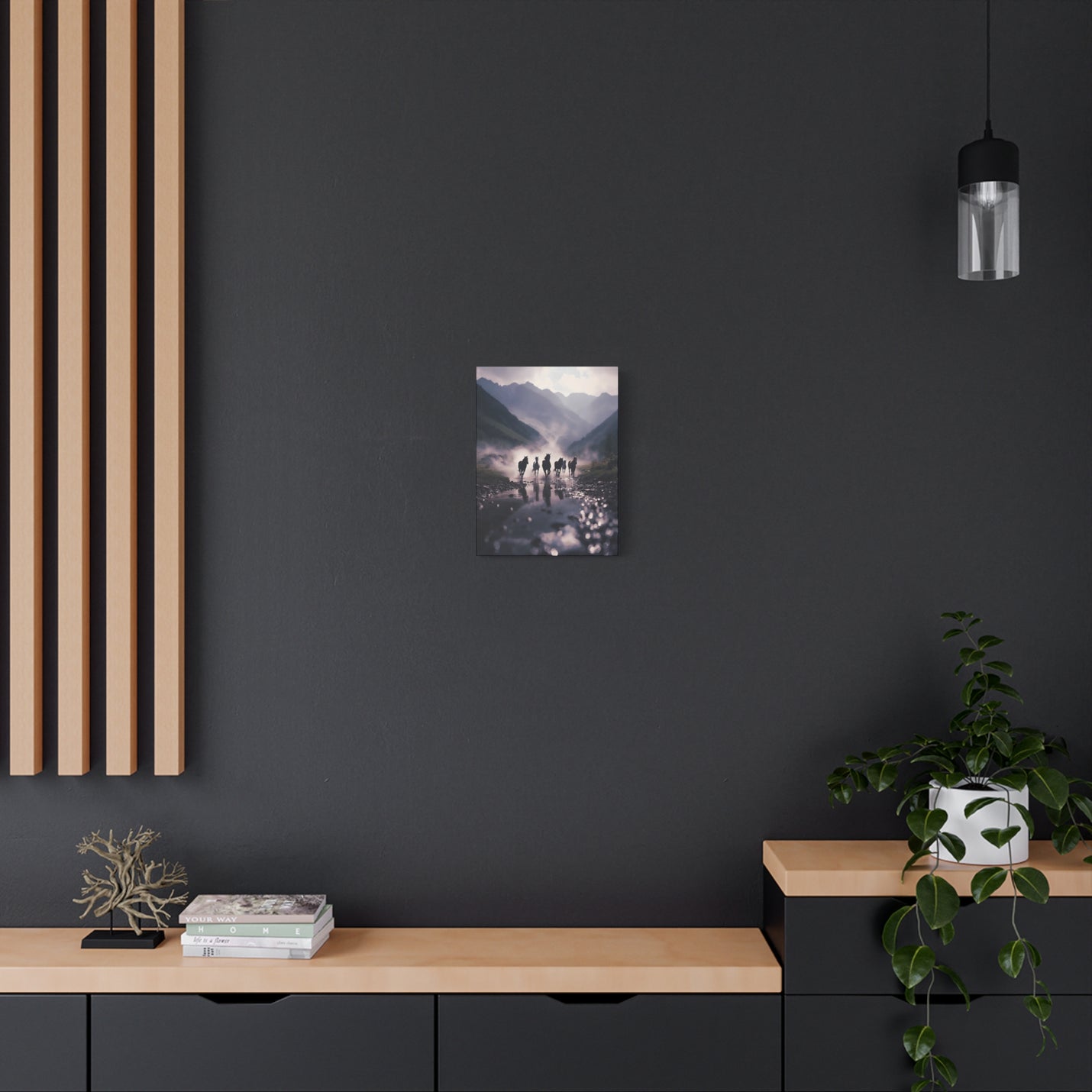 Muted tone 12″ x 16″ | 30.48 cm x 40.64 cm landscape canvas print with a 1.25″ | 3.18 cm modern stretched presentation.