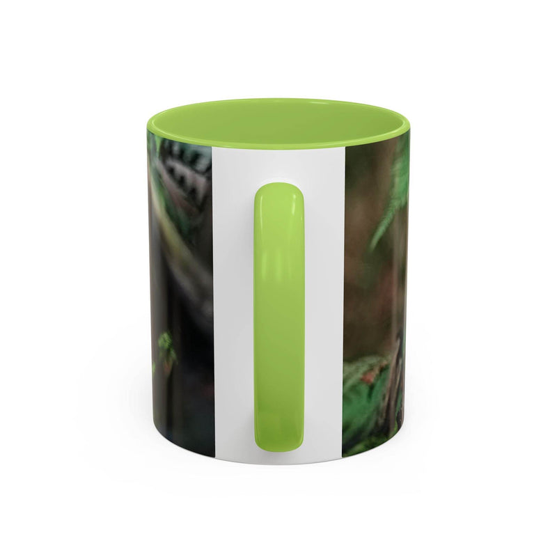 Bunter Eichelhäher Natur-Becher 325ml mit hellgrüner Innenseite.